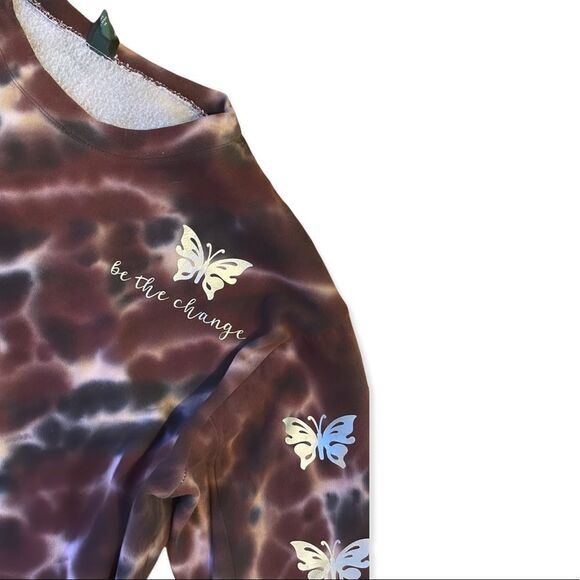NWT Wild Fable x Wool + Pepper Co. Be The Change Butterfly Tie Dye Sweatshirt - Picture 3 of 4